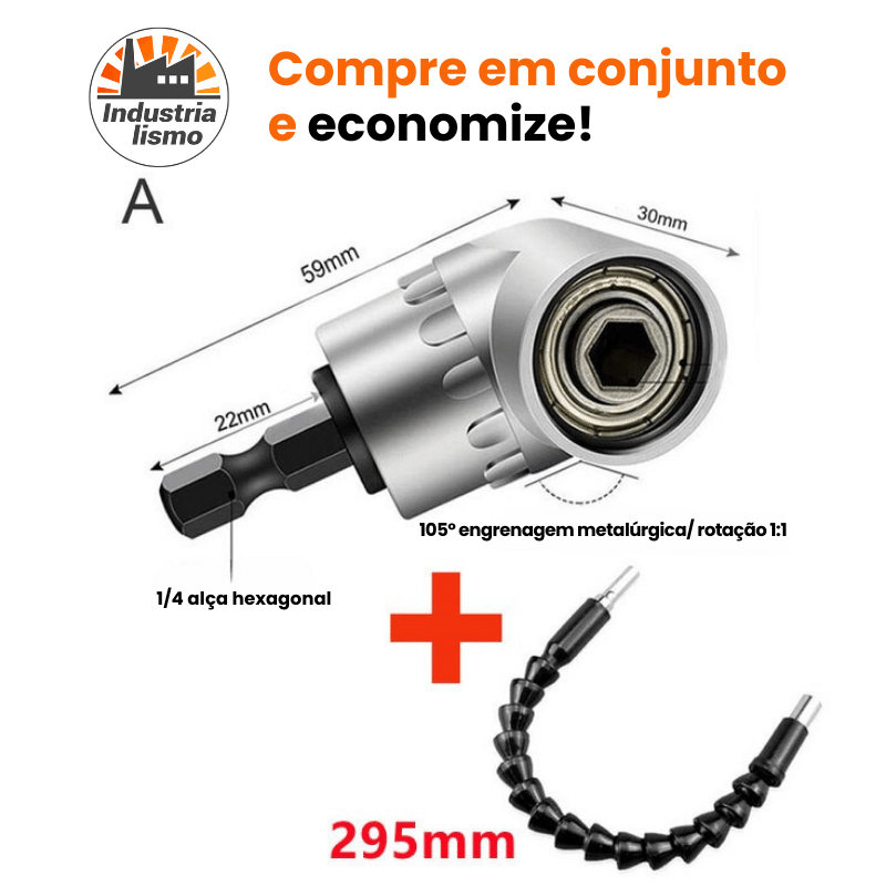 Adaptador Angular Extensor para Parafusadeira TorqueFlex