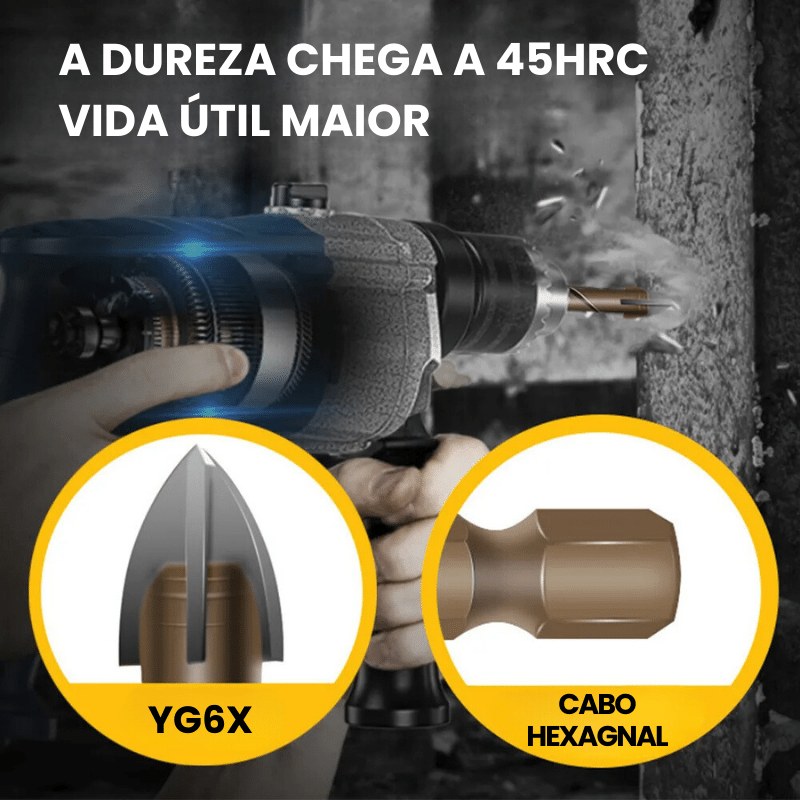 Kit 7 Brocas de Perfuração Universal Tungstênio