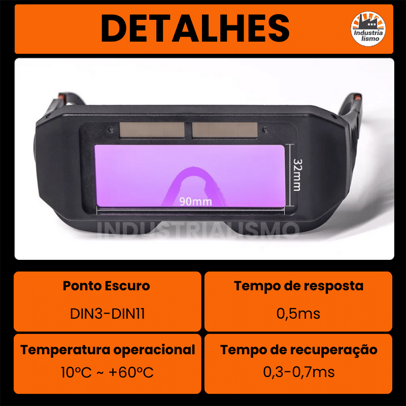 Oculos de Solda com Escurecimento Automático