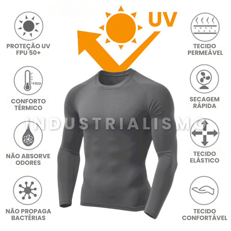 Kit 2 Camiseta Básica com Proteção UV Manga Longa SolarSafe