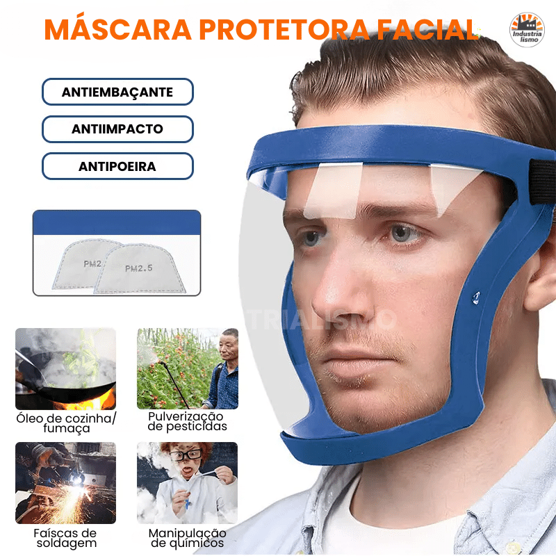 Máscara de Proteção Facial Anti-Embaçante com Filtro