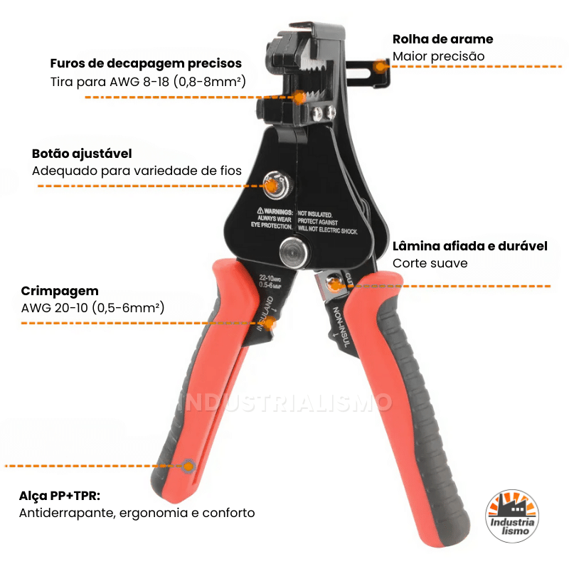 Alicate Decapador e Crimprador Automático