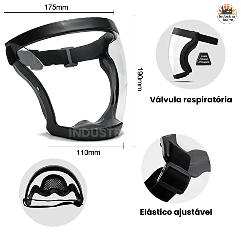 Máscara de Proteção Facial Anti-Embaçante com Filtro