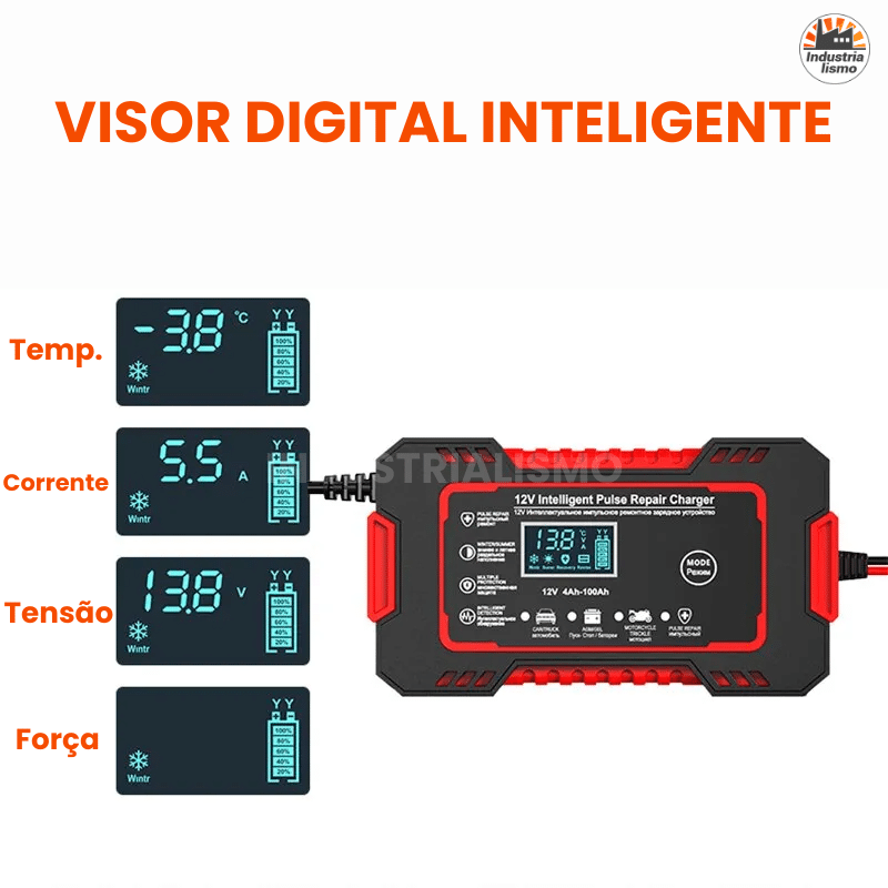 Carregador de Bateria Automotivo Bivolt Compacto