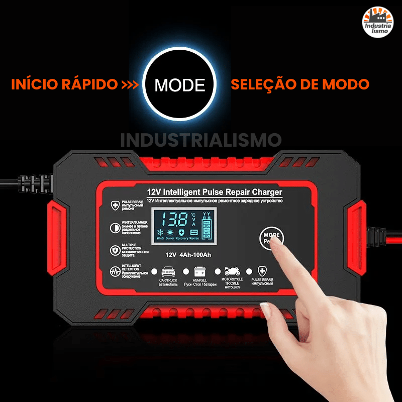 Carregador de Bateria Automotivo Bivolt Compacto