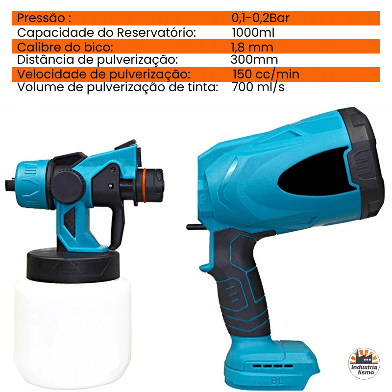 Pulverizador de Tinta Elétrico Sem Fio Industrial